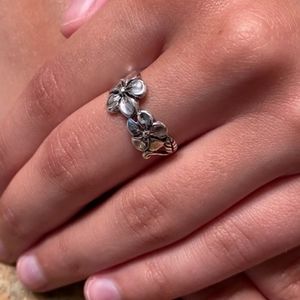 Triple Flower Silver Ring